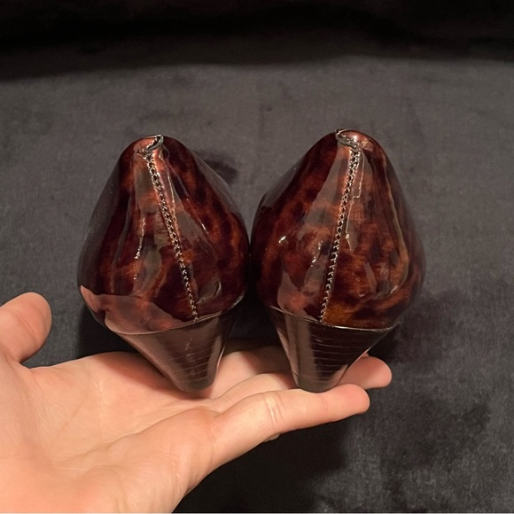 Cole Haan size 5b patent animal print open toe wedge - Picture 7 of 8